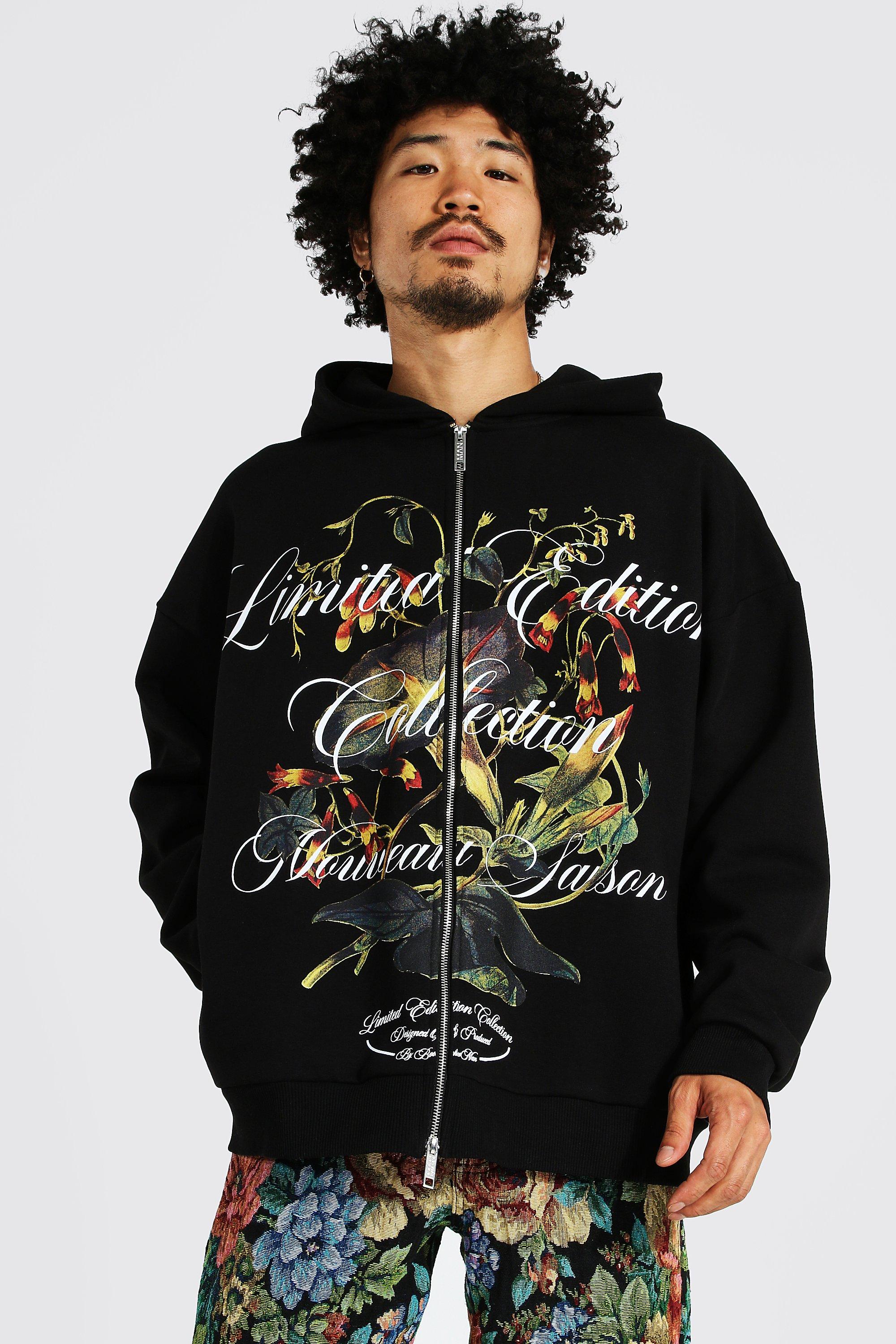 Floral store zip hoodie