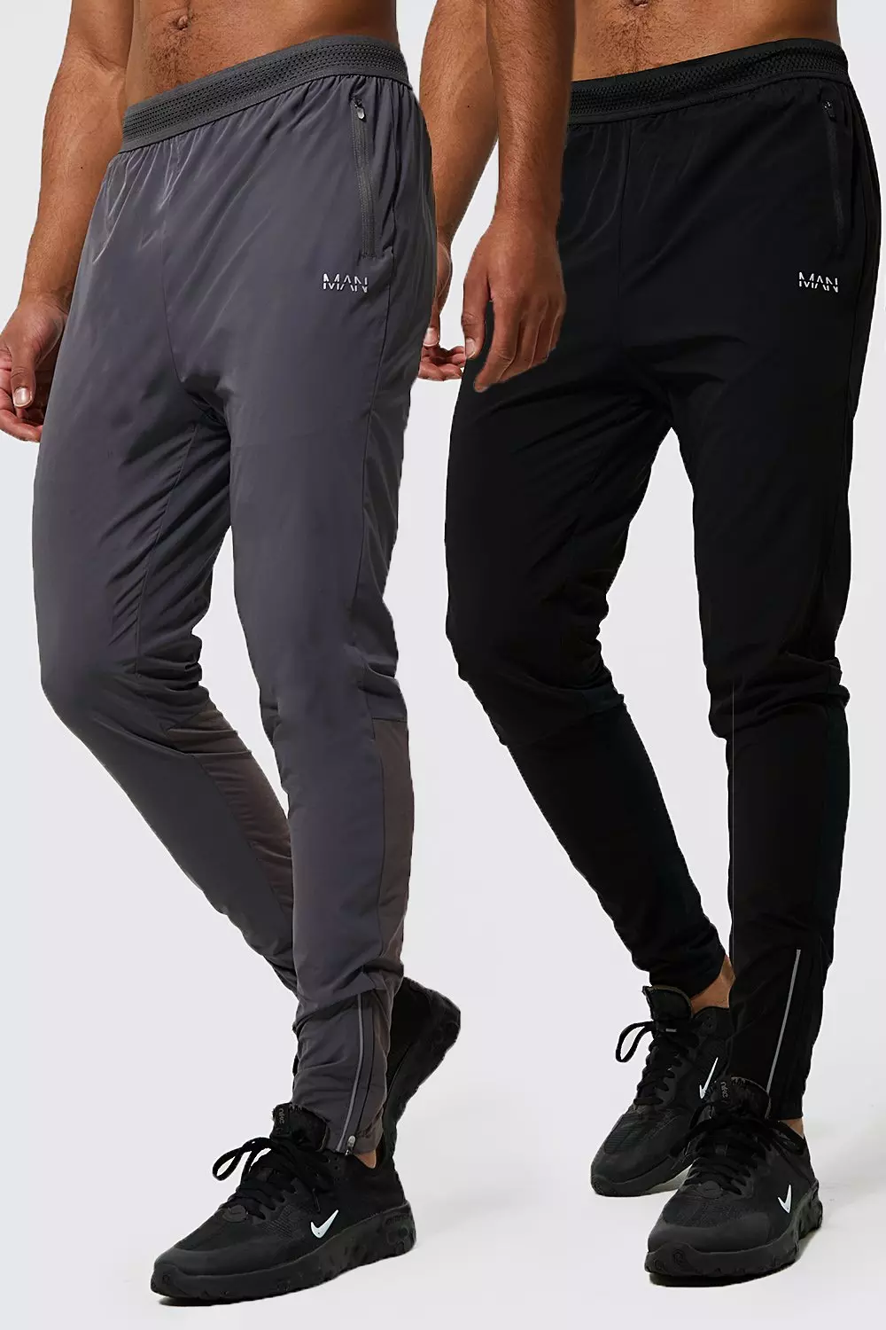 Tall Man Active Gym 2 Pack Lightweight Tapered Sweatpants Black