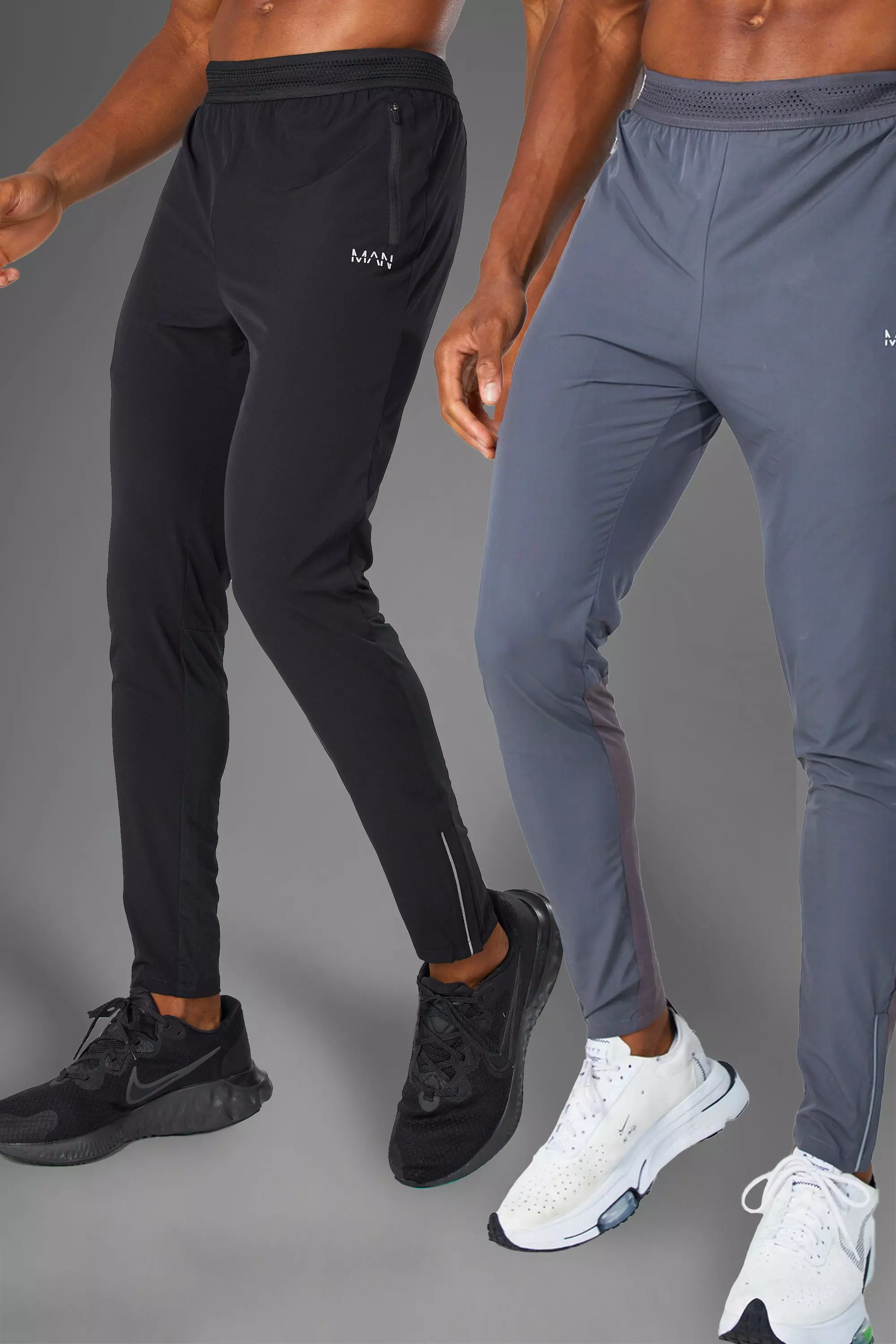 Black Man Active Gym 2 Pack Lightweight Sweatpants