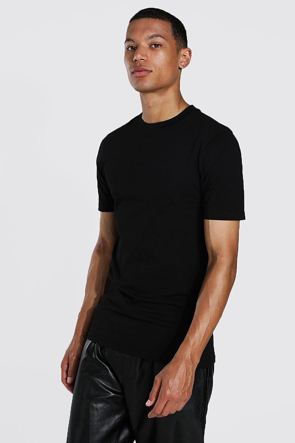 Crew-neck Muscle Fit T-shirt - Black - Men