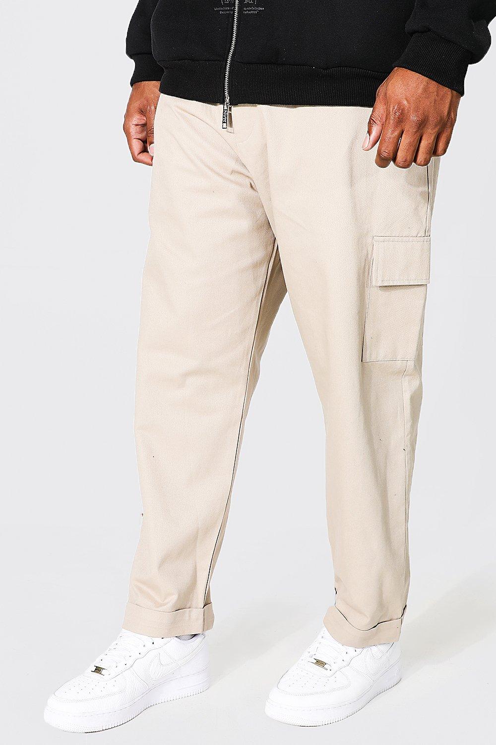 Plus Stone Straight Leg Cargo Pants