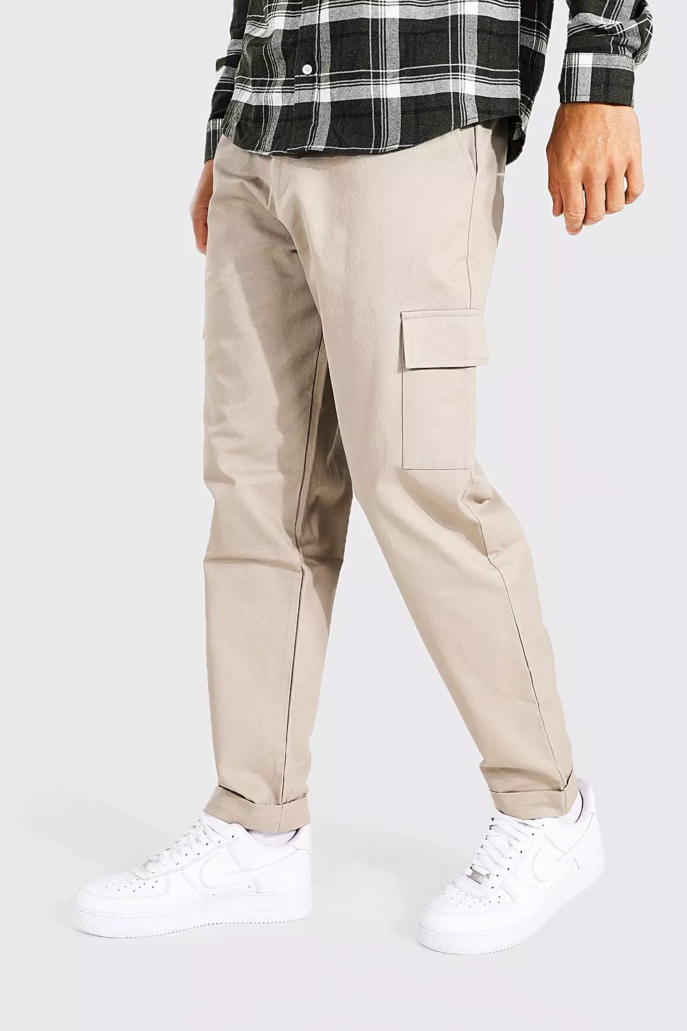 Tall Straight Leg Twill Cargo Pants Stone