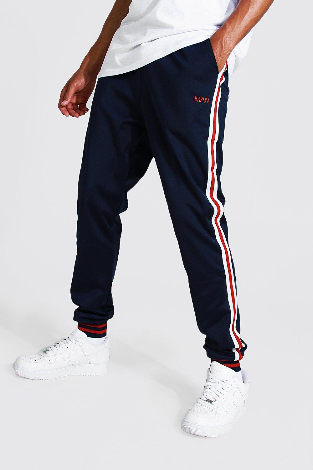 boohooman navy joggers