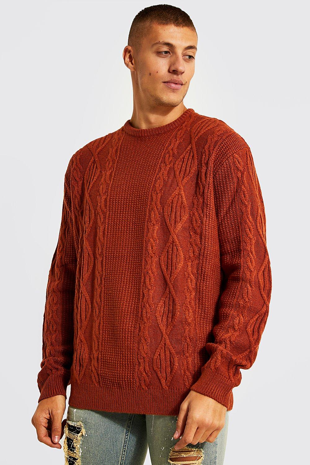 boohooMAN Men's Oversized Knitted Sweater and Short