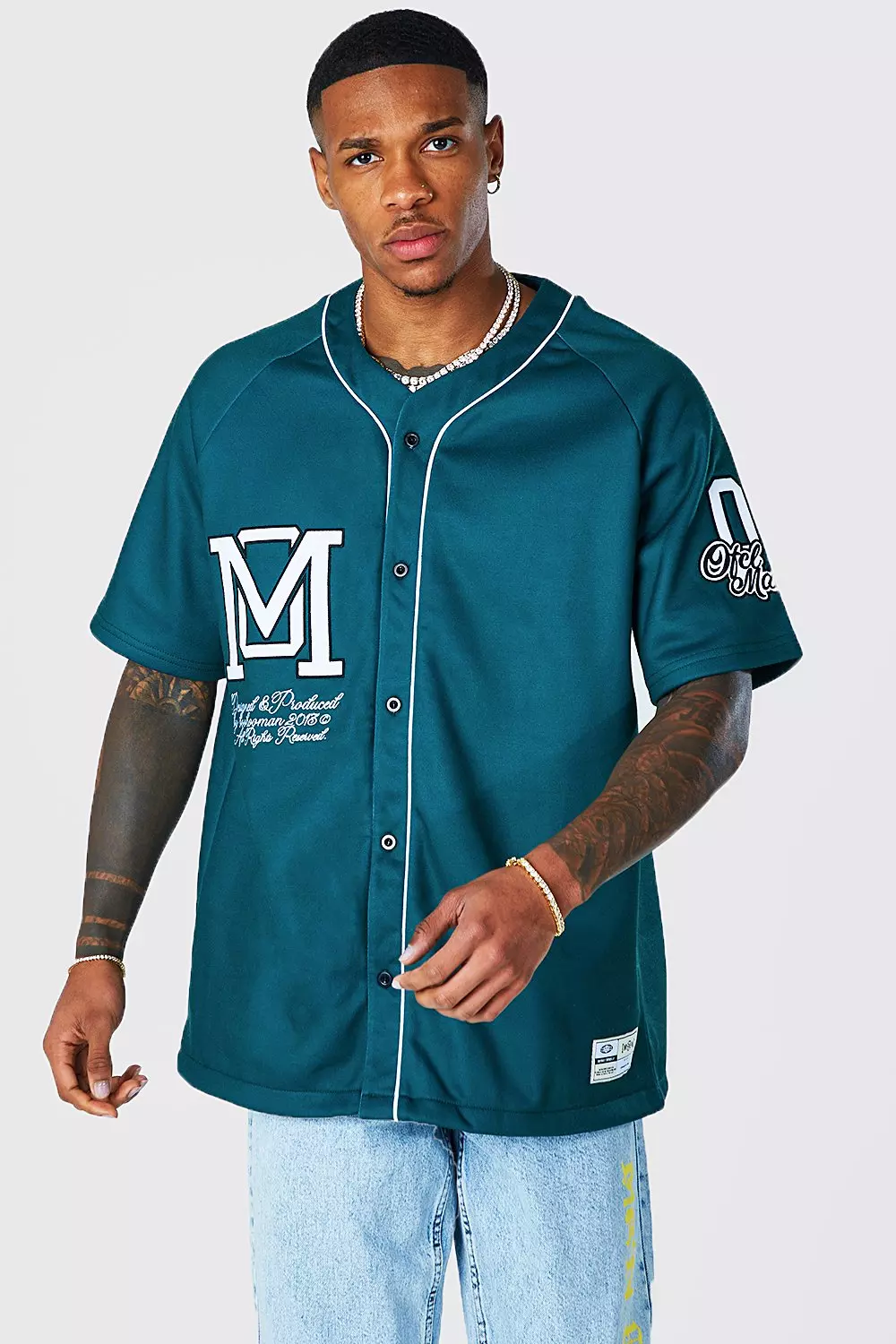 Green Oversized Official Man Jersey Baseball Shirt alternative image