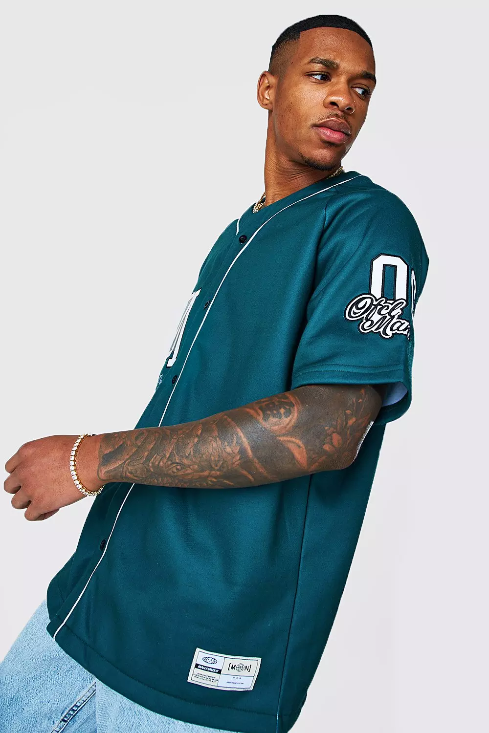 Green Oversized Official Man Jersey Baseball Shirt alternative image