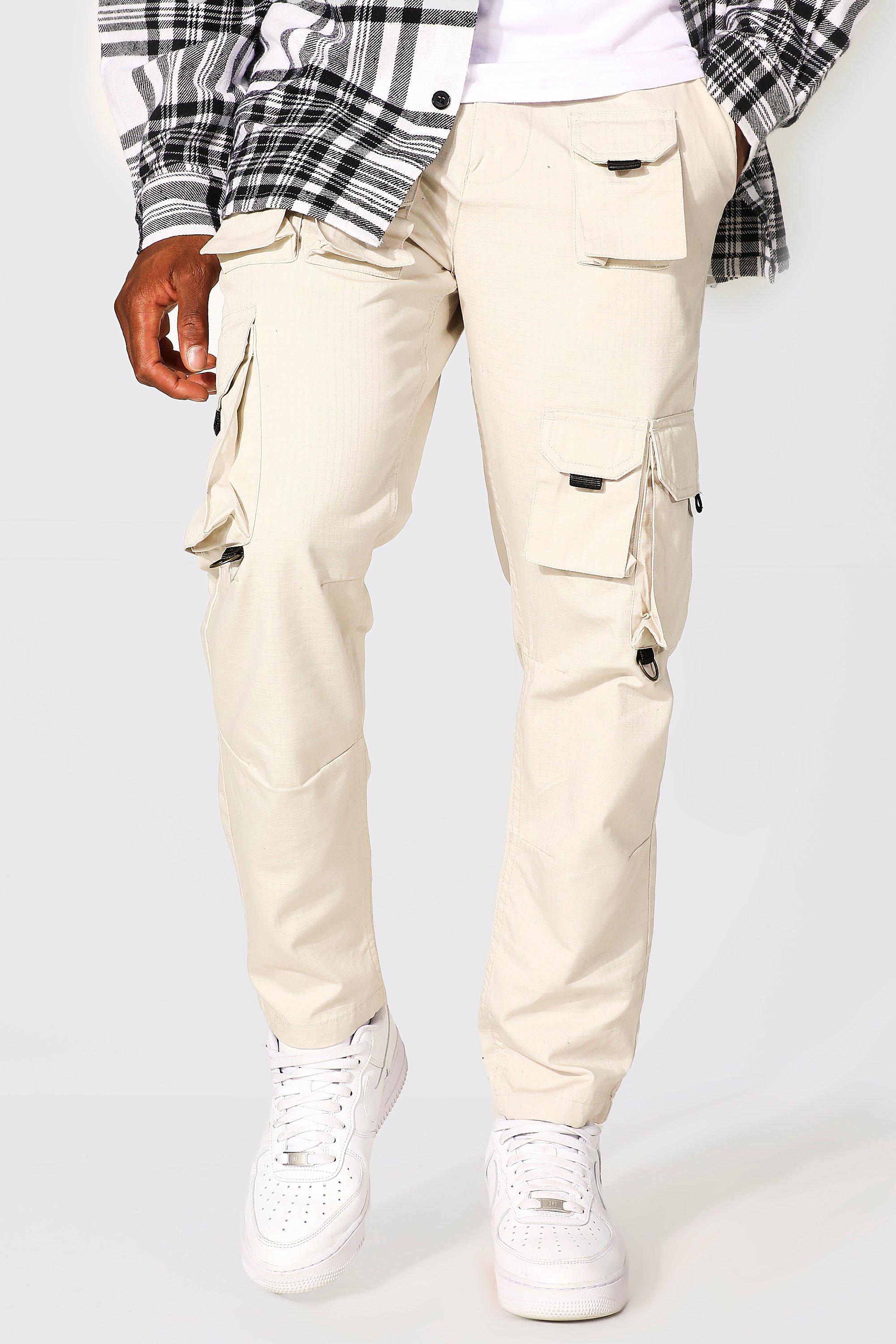 Man Straight Leg Ripstop Cargo Trousers