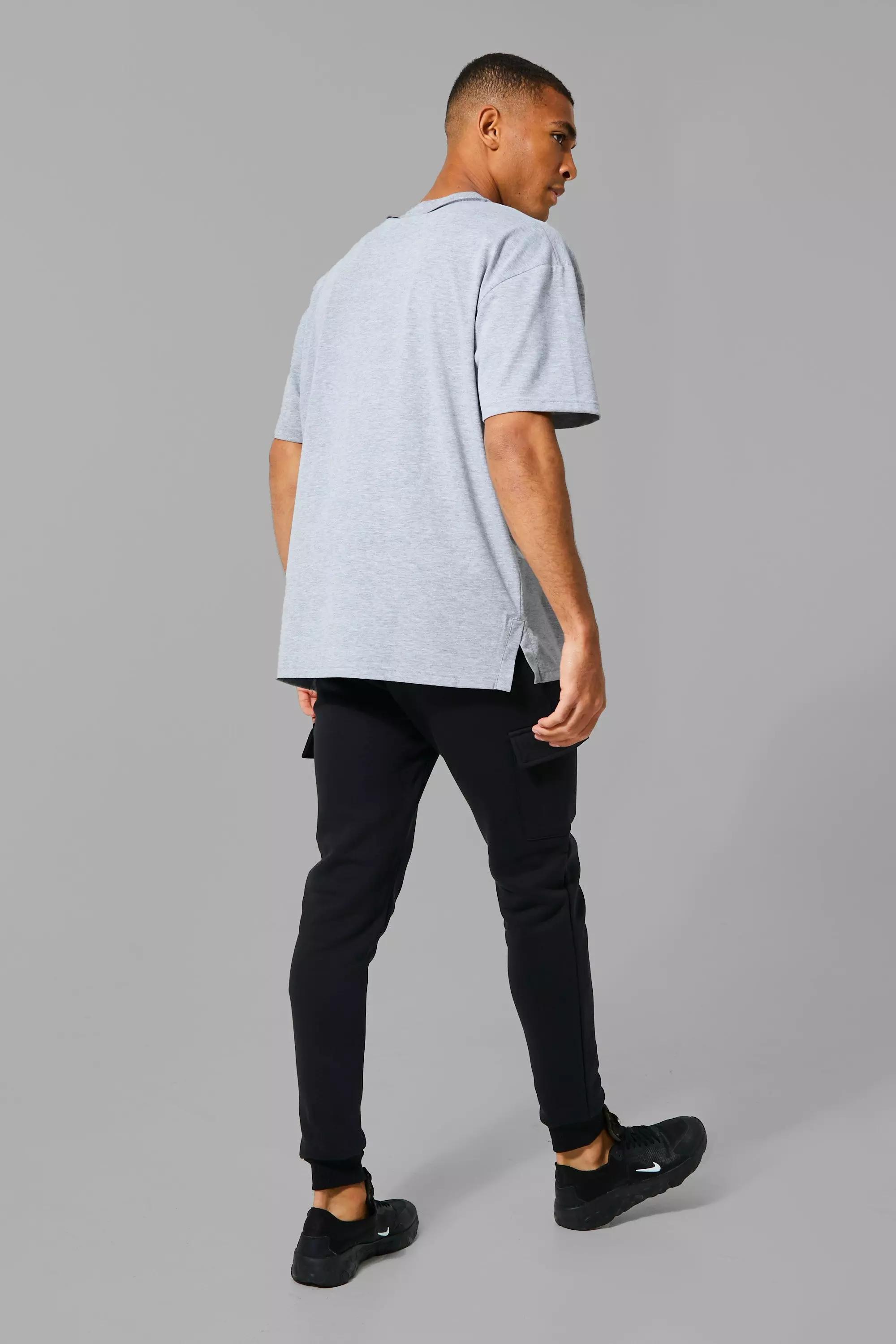Black Man Active Gym Cargo Slim Fit Jogger alternative image