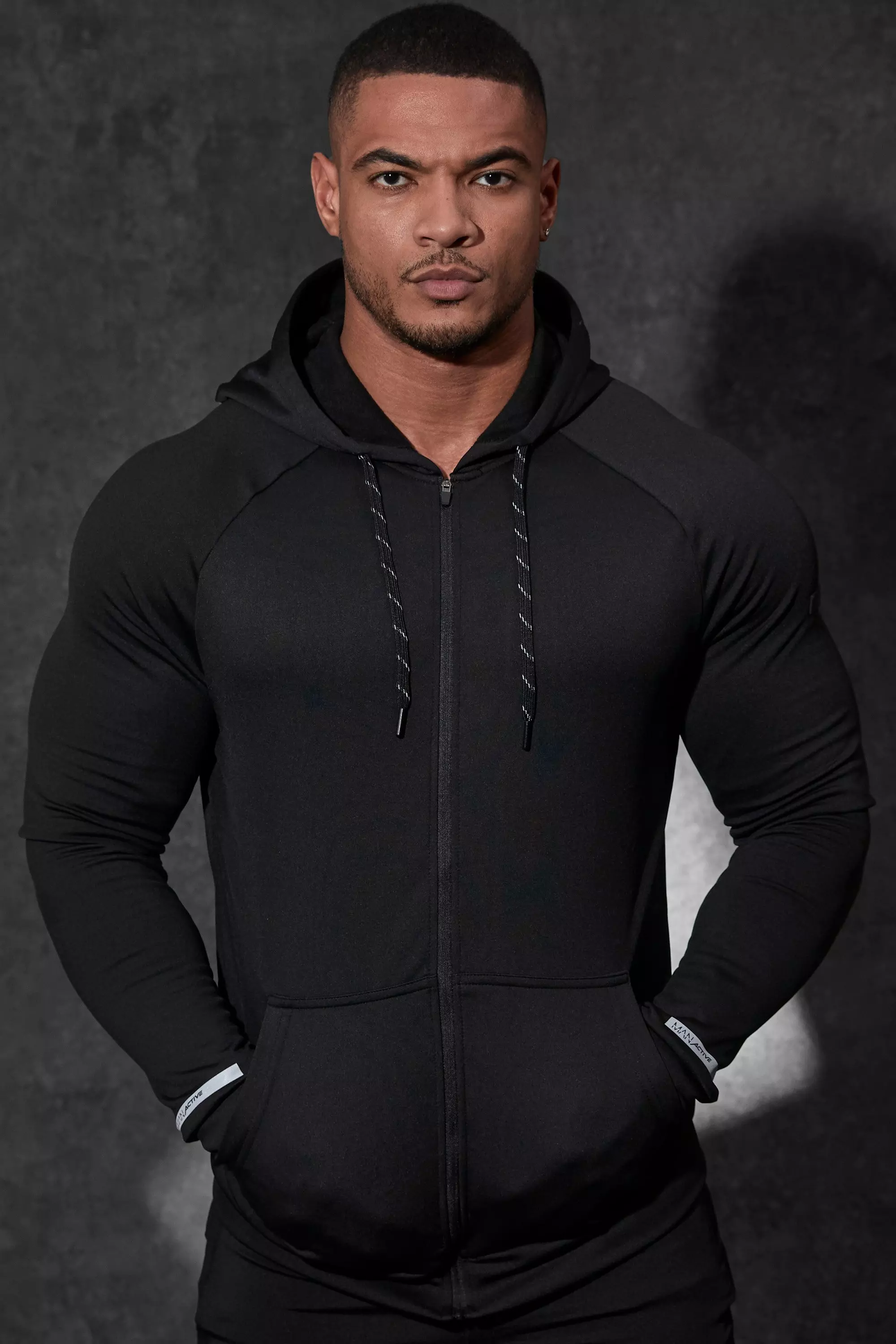 Man Active Gym Performance Zip Through Hoodie