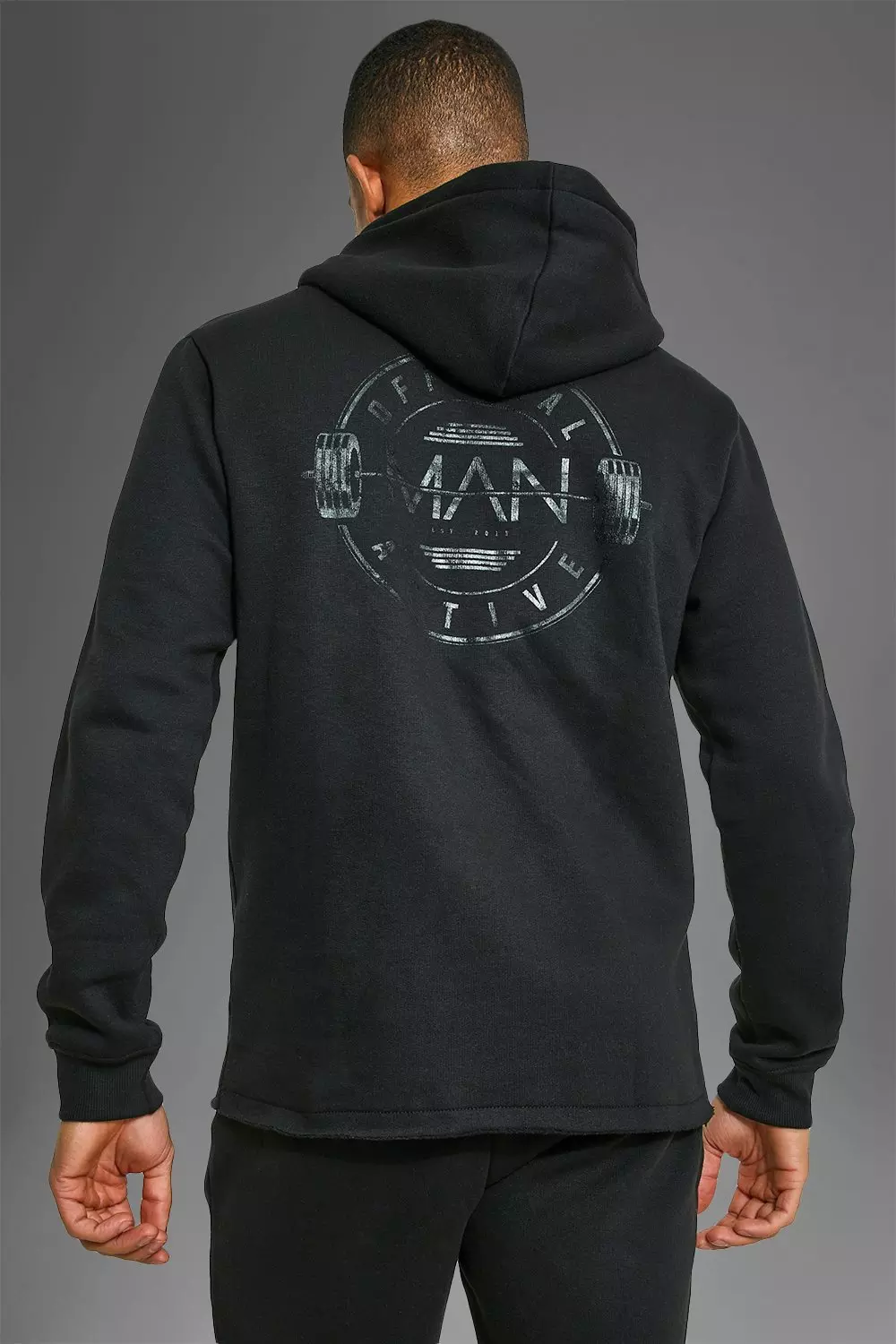 Black Man Active Gym Raw Official Logo Hoodie alternative image