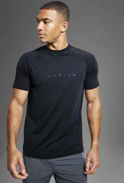Man Active Gym Performance Tech T Shirt Black