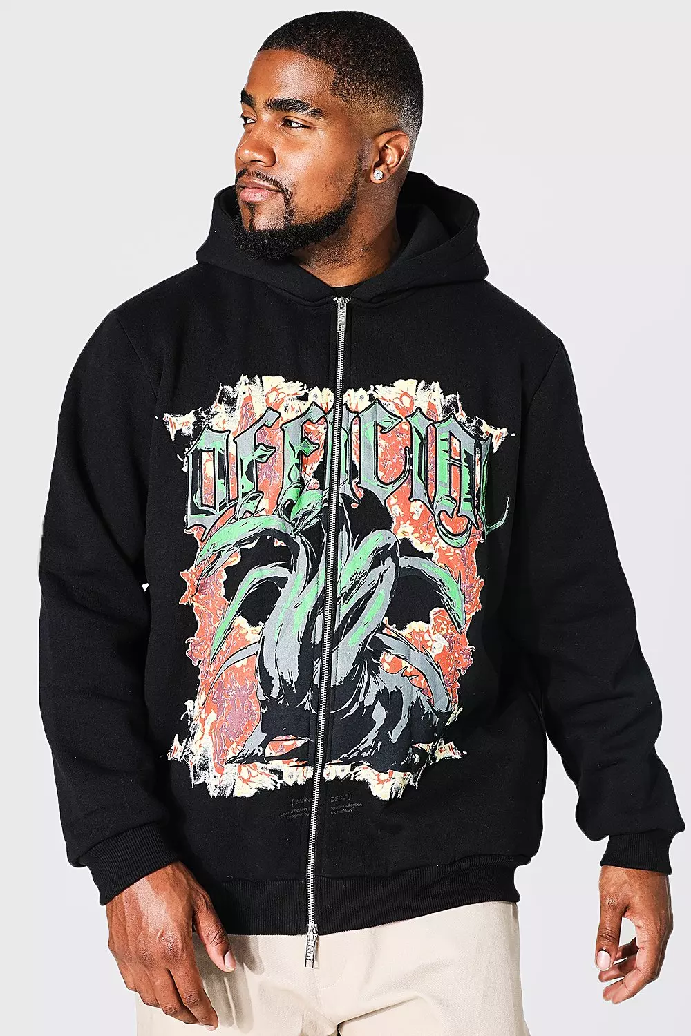 Boohooman zip hoodie hotsell