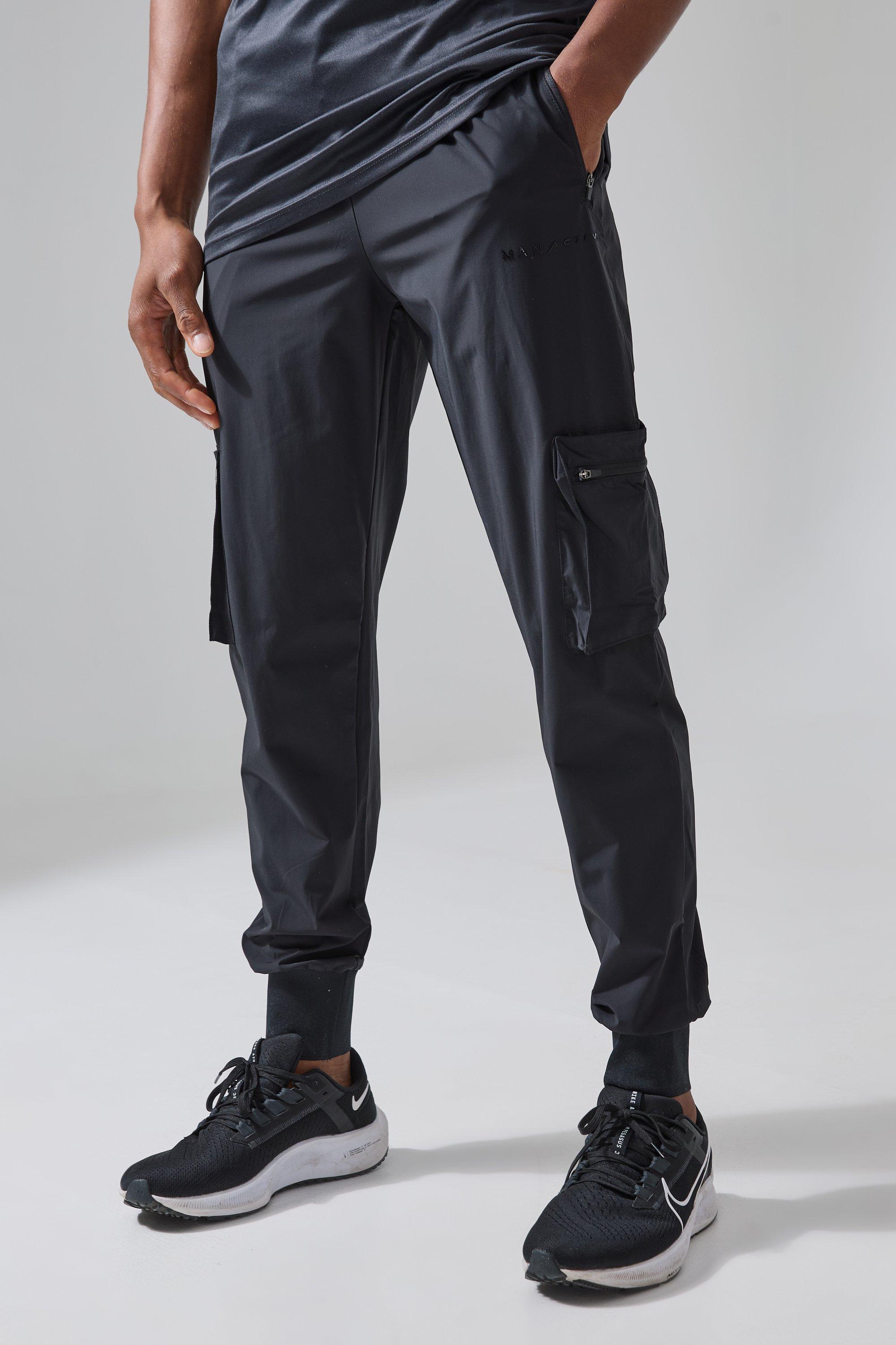 Man Active Gym Deep Rib Tech Cargo Pant | boohooMAN UK