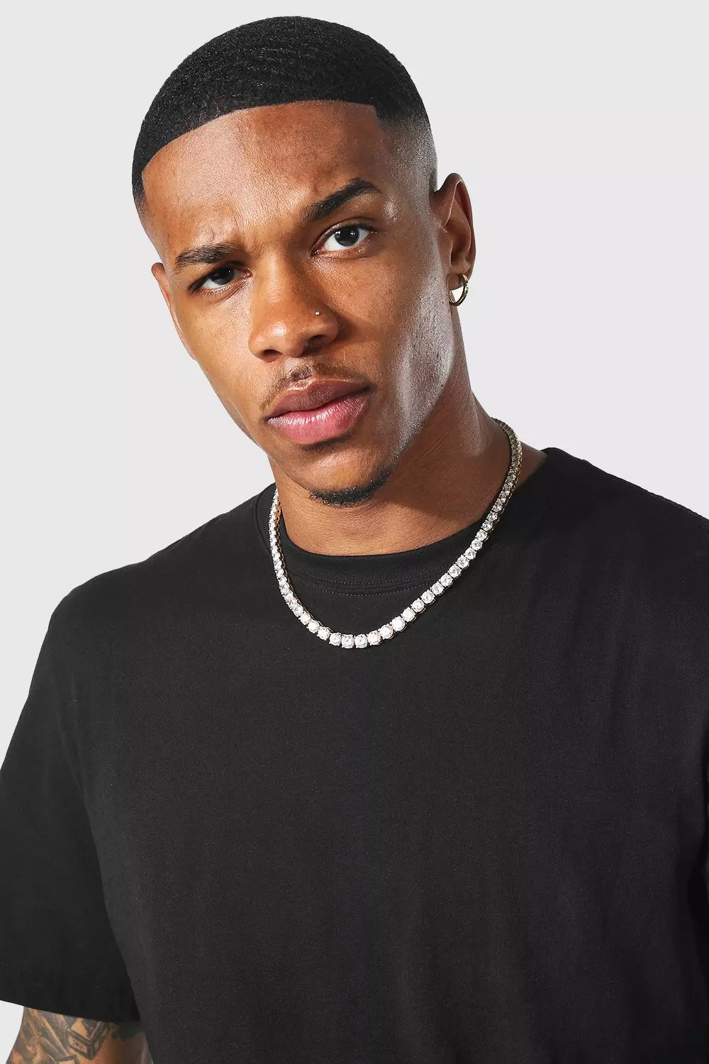 Black Longline Dragon Back Print T-shirt alternative image