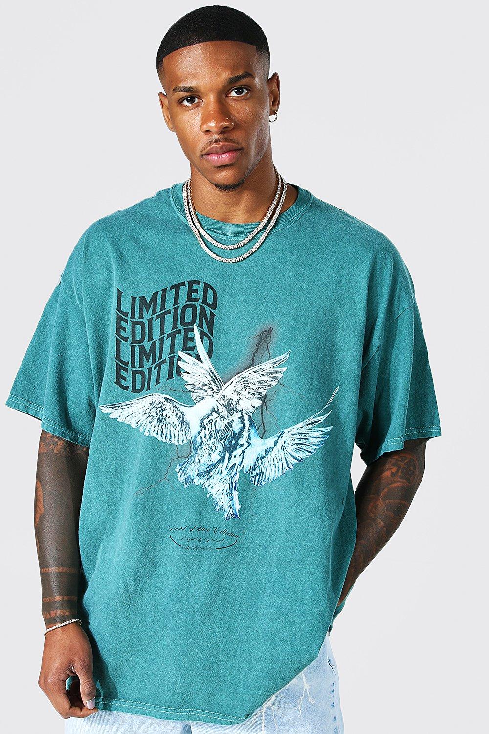 Oversized Overdyed Dove T-Shirt | boohooMAN USA