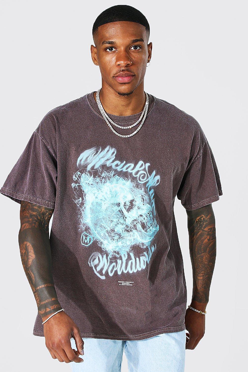 Grey oversized graphic store tee