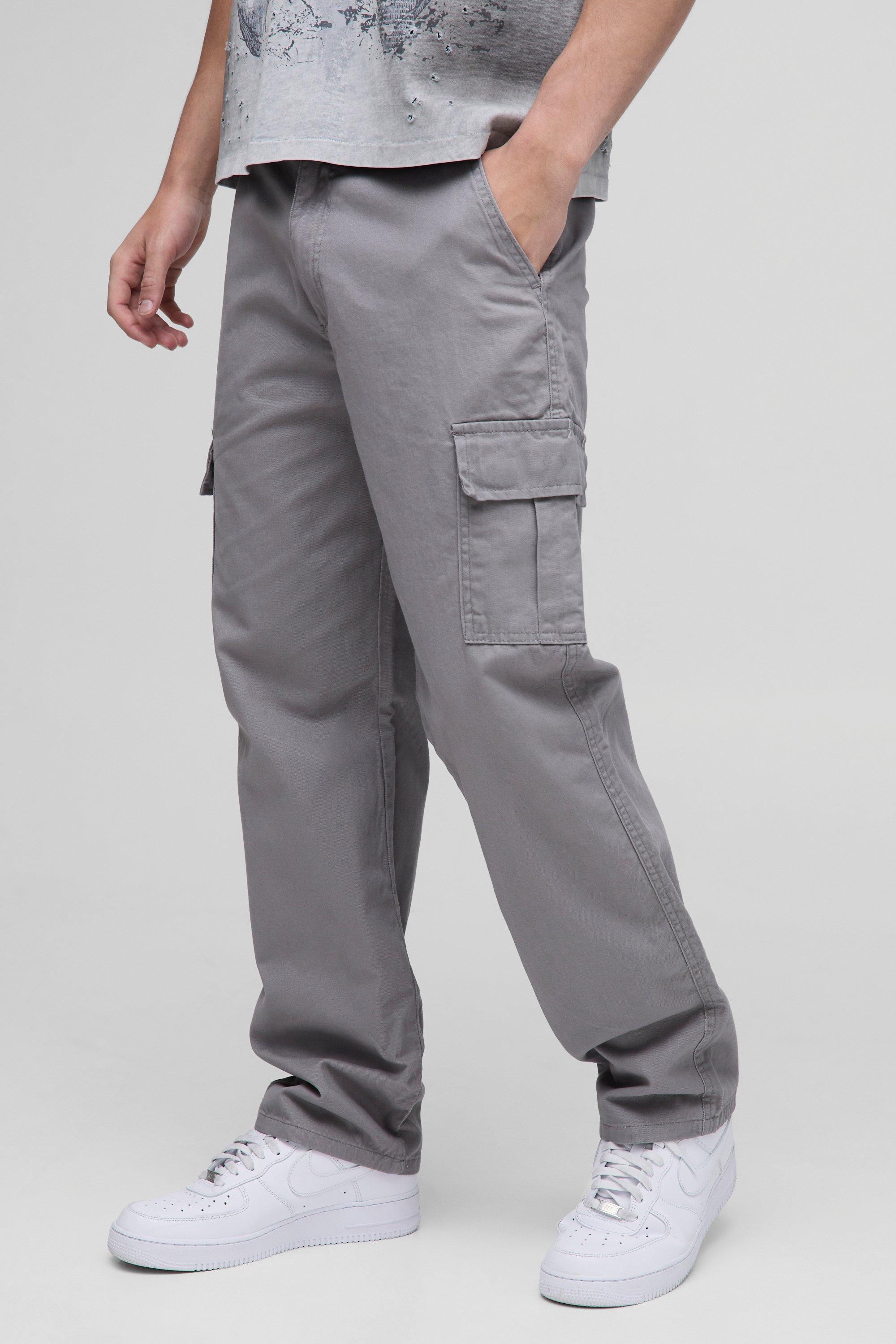 Men's Grey Cargo Pants | boohooMAN USA Men's Grey Cargo Pants | boohooMAN USA