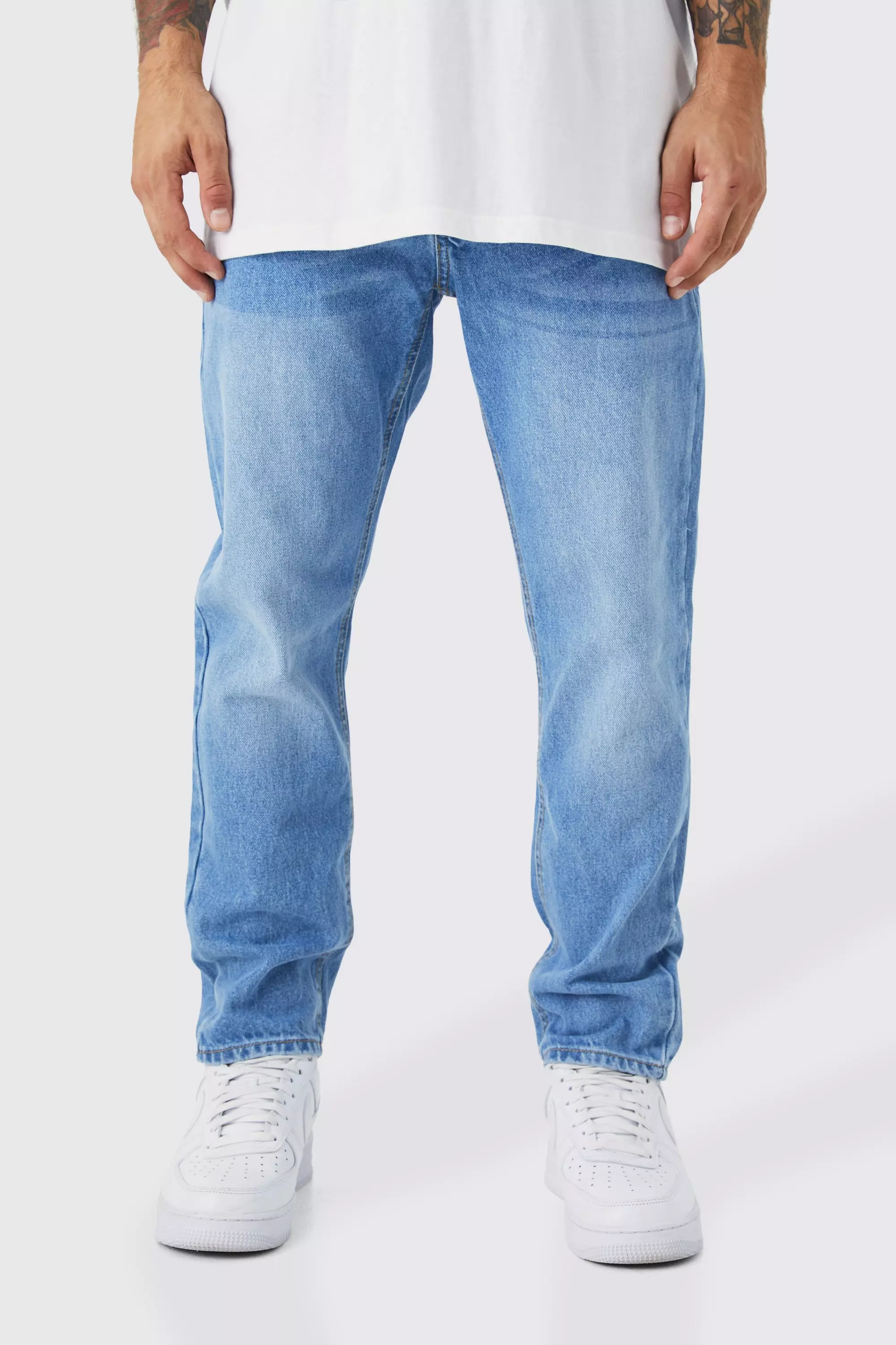 Light Brown Tapered Fit Rigid Jeans