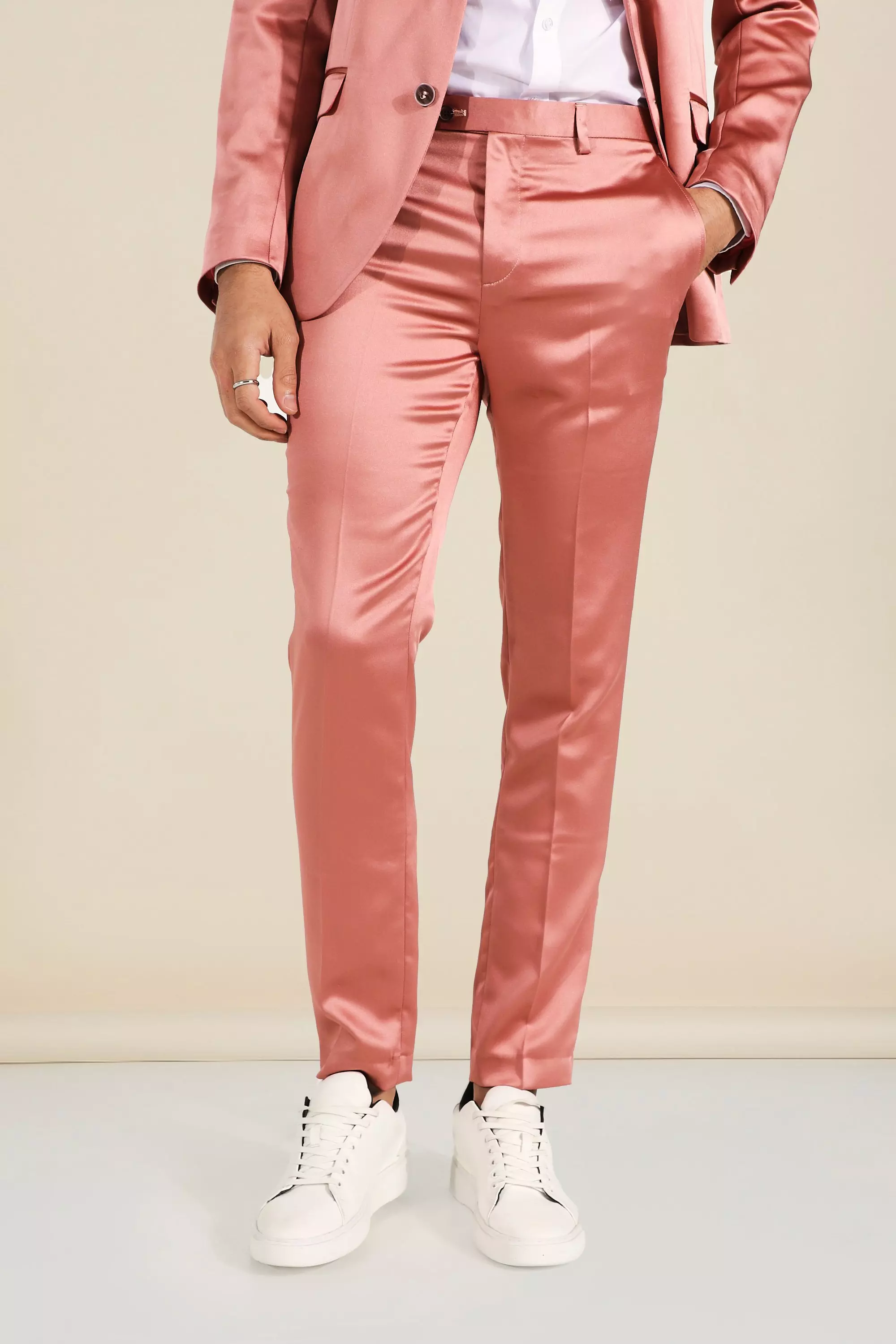 Satin pink clearance suit