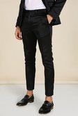 Black Super Skinny Satin Design Suit Trousers