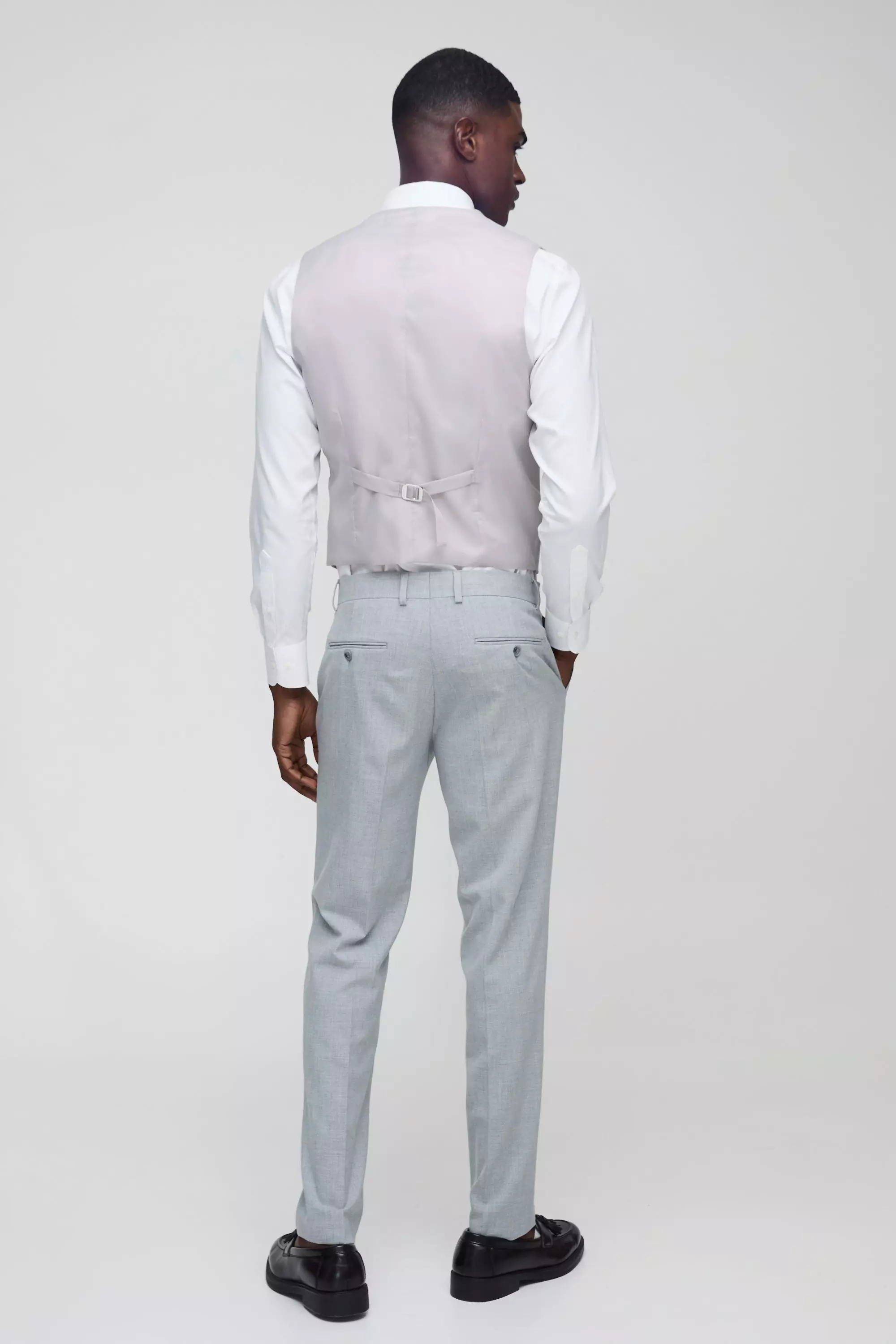 Gilet Slim Fit Grigio, Grey immagine alternativa