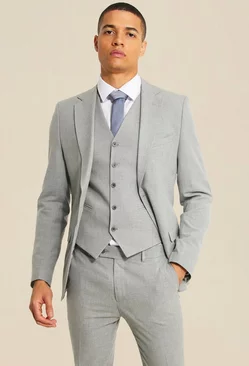 Super Skinny Grey Single Breasted Jacket Grey