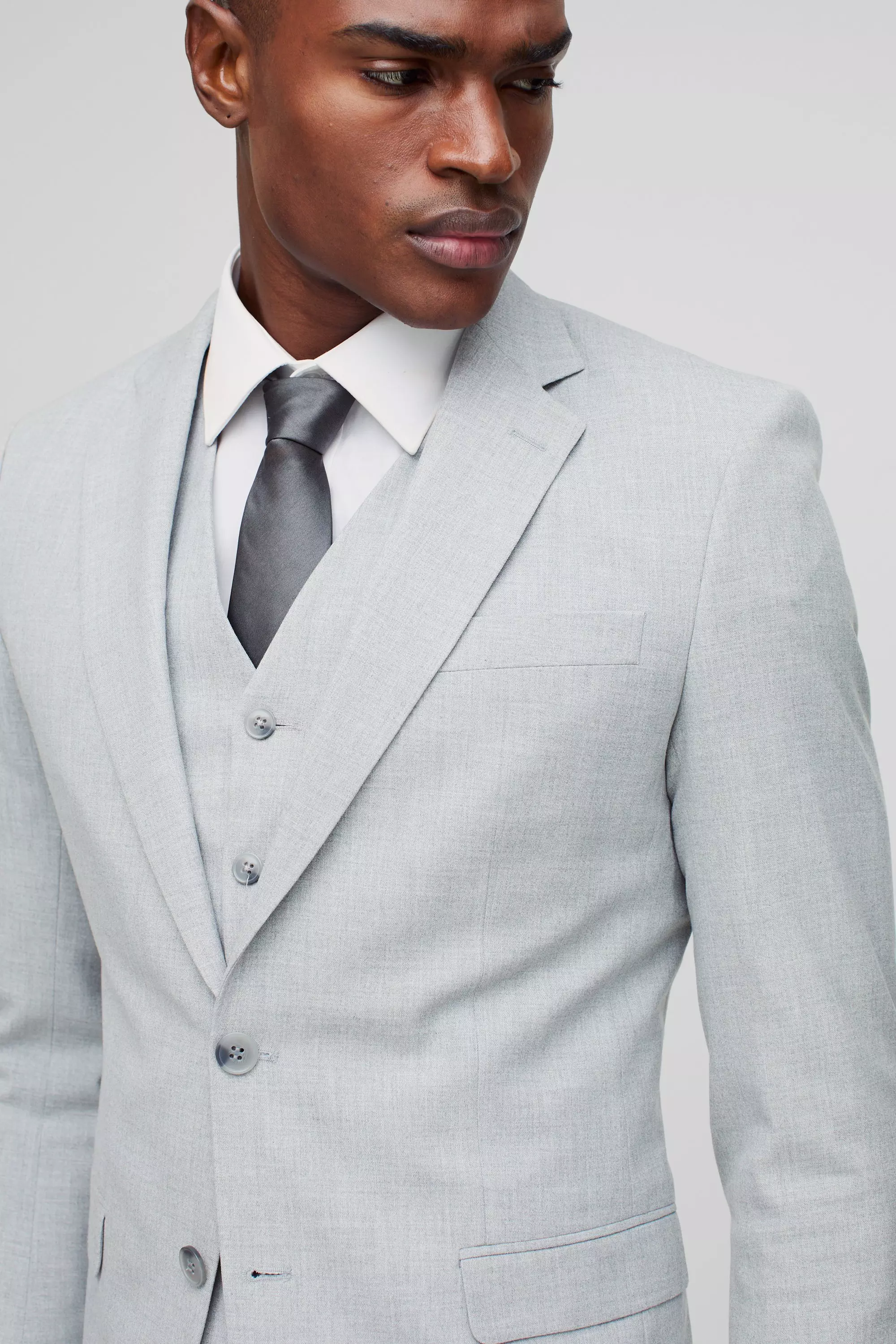 Super Skinny Grey Single Breasted Jacket alternative image