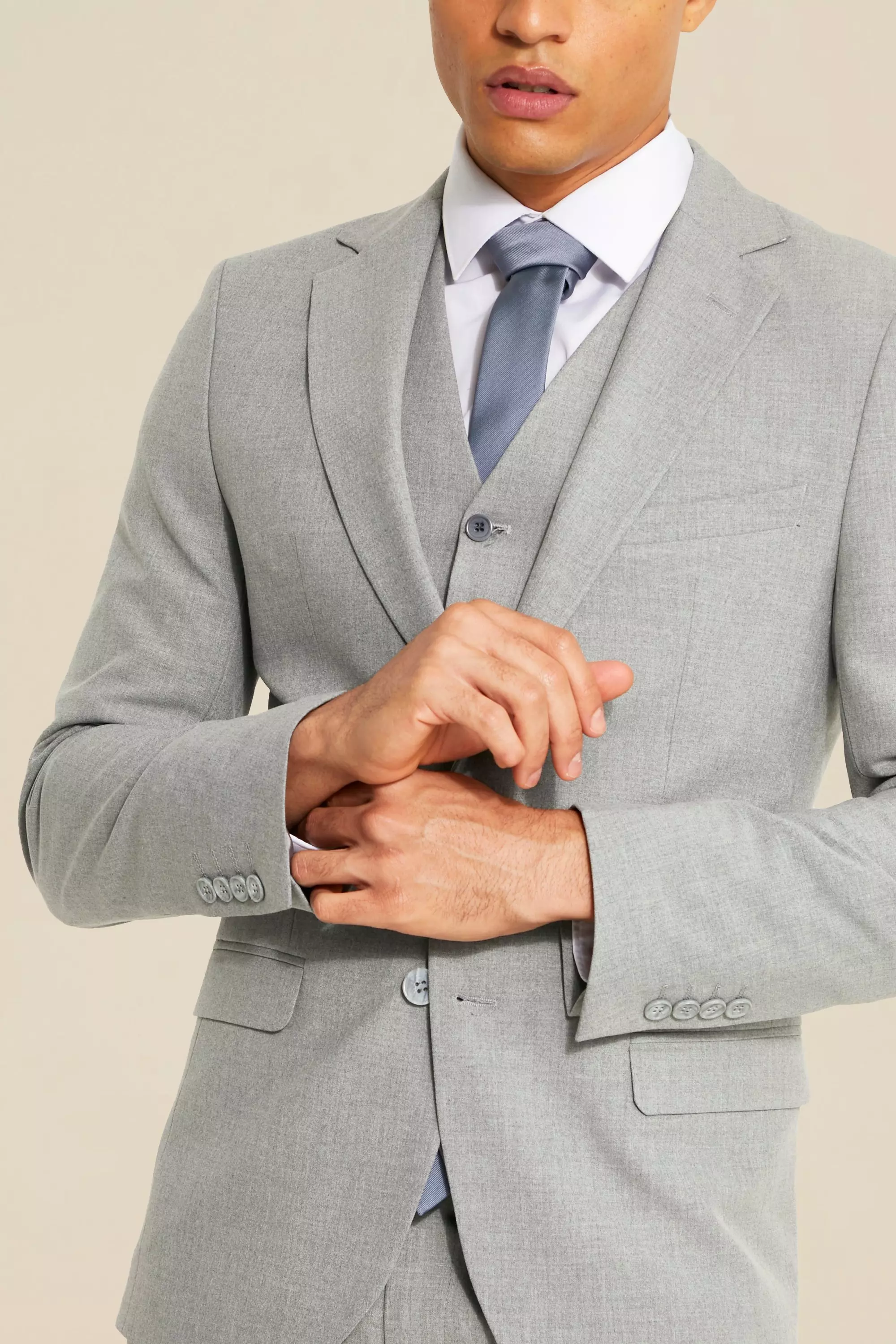 Super Skinny Grey Single Breasted Jacket alternative image