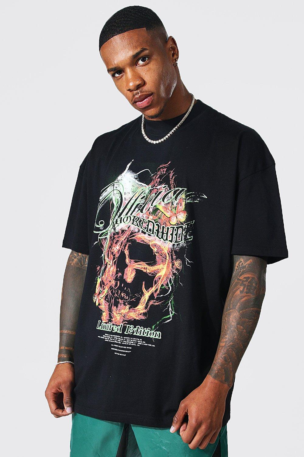 boohooMAN Oversized New York Graphic T-Shirt - Black - Size L