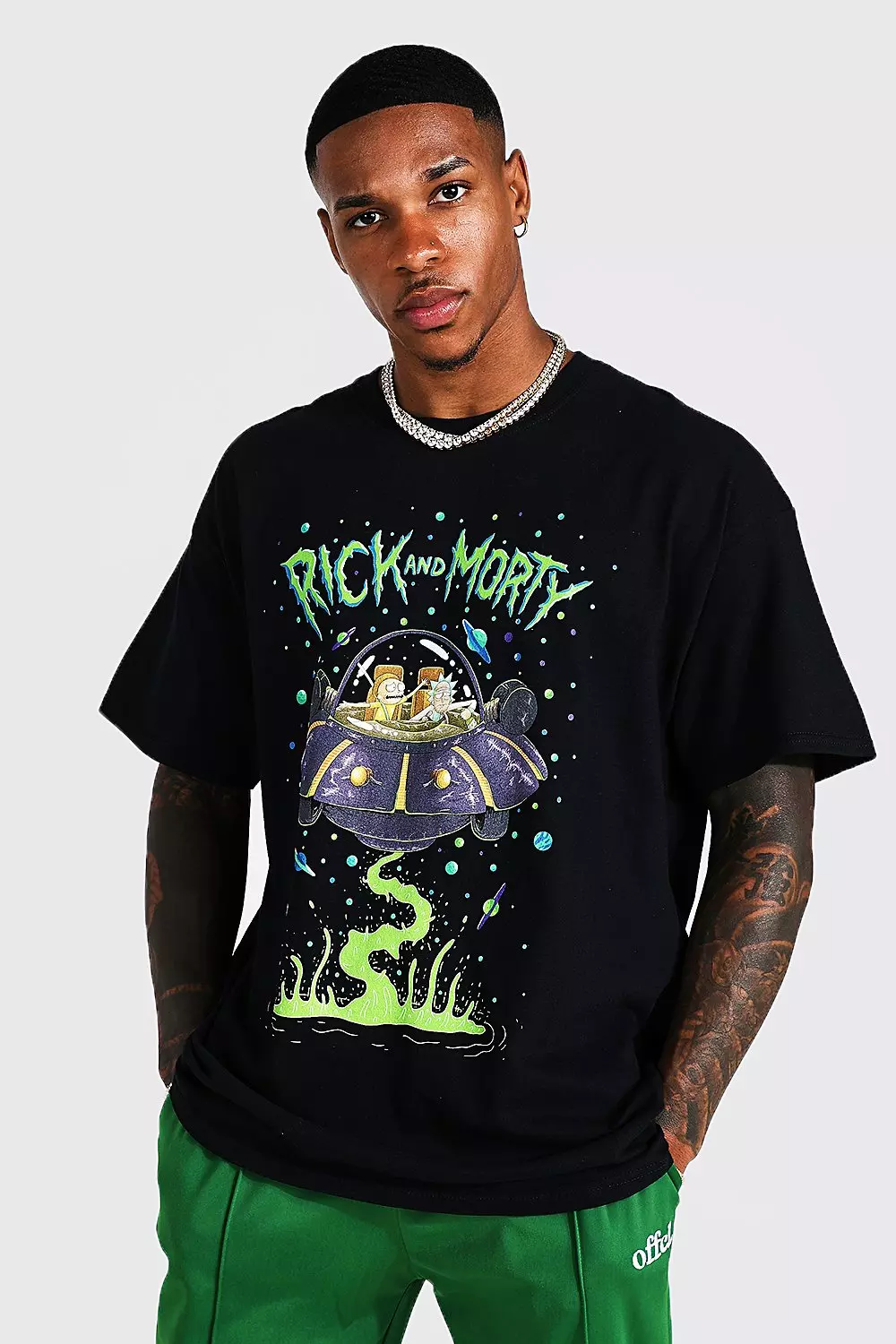 Oversized Rick & Morty License T-shirt Black