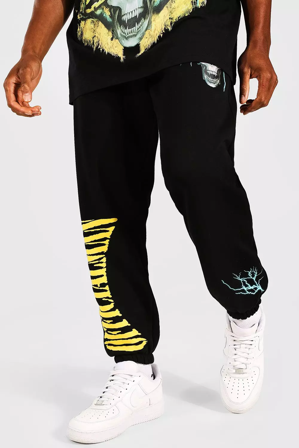 Regular Official Man Skull Graphic Joggers boohooMAN UK