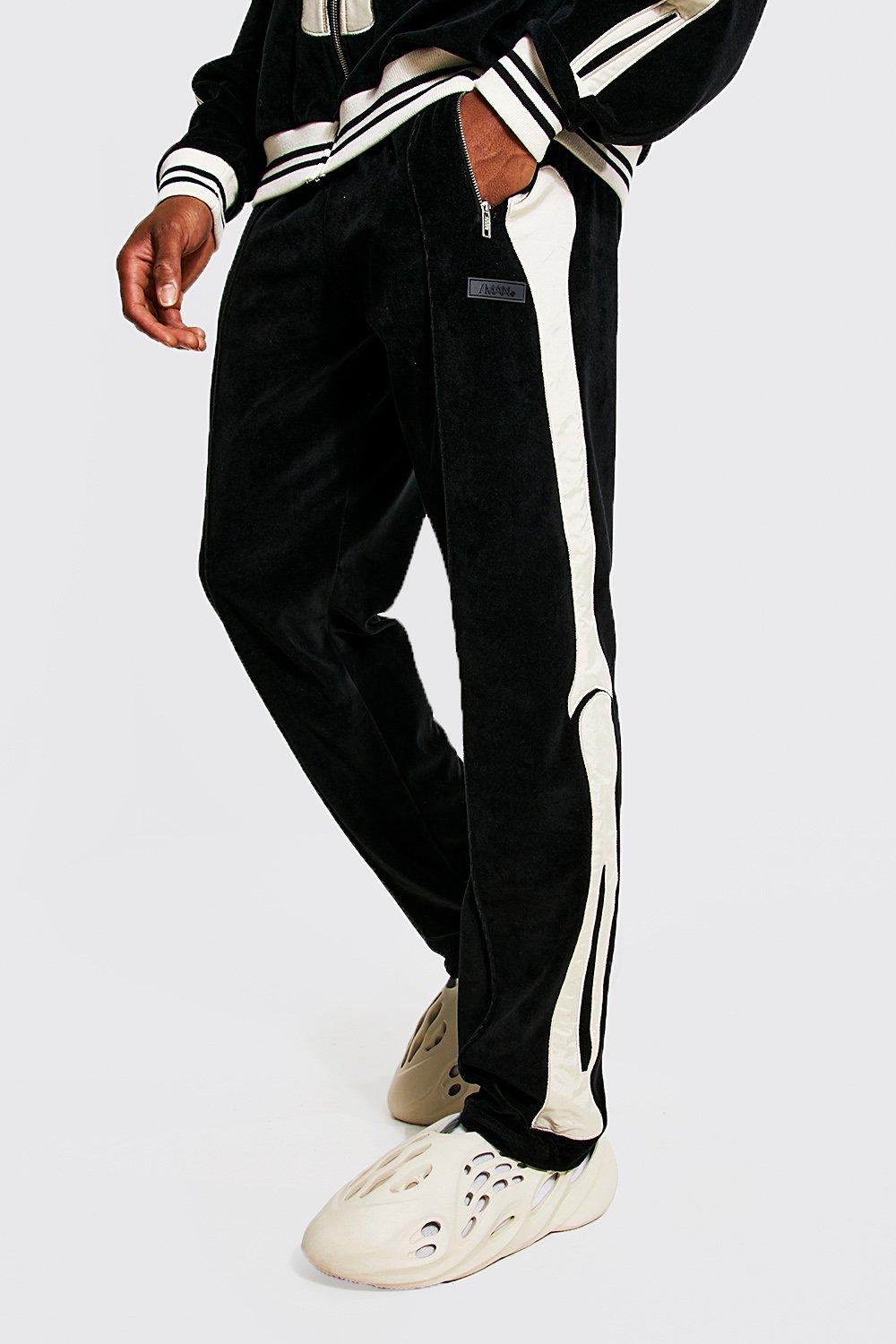 Relaxed Velour Skeleton Applique Jogger boohooMAN