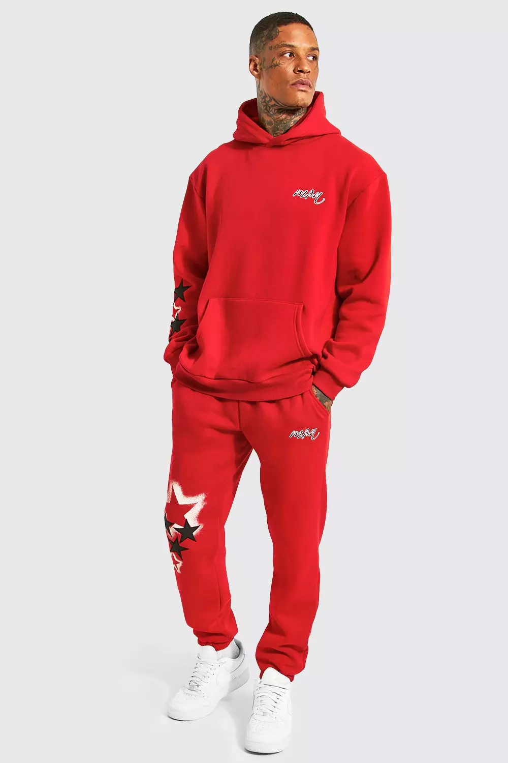 Oversized Man Star Hooded Tracksuit boohooMAN UK