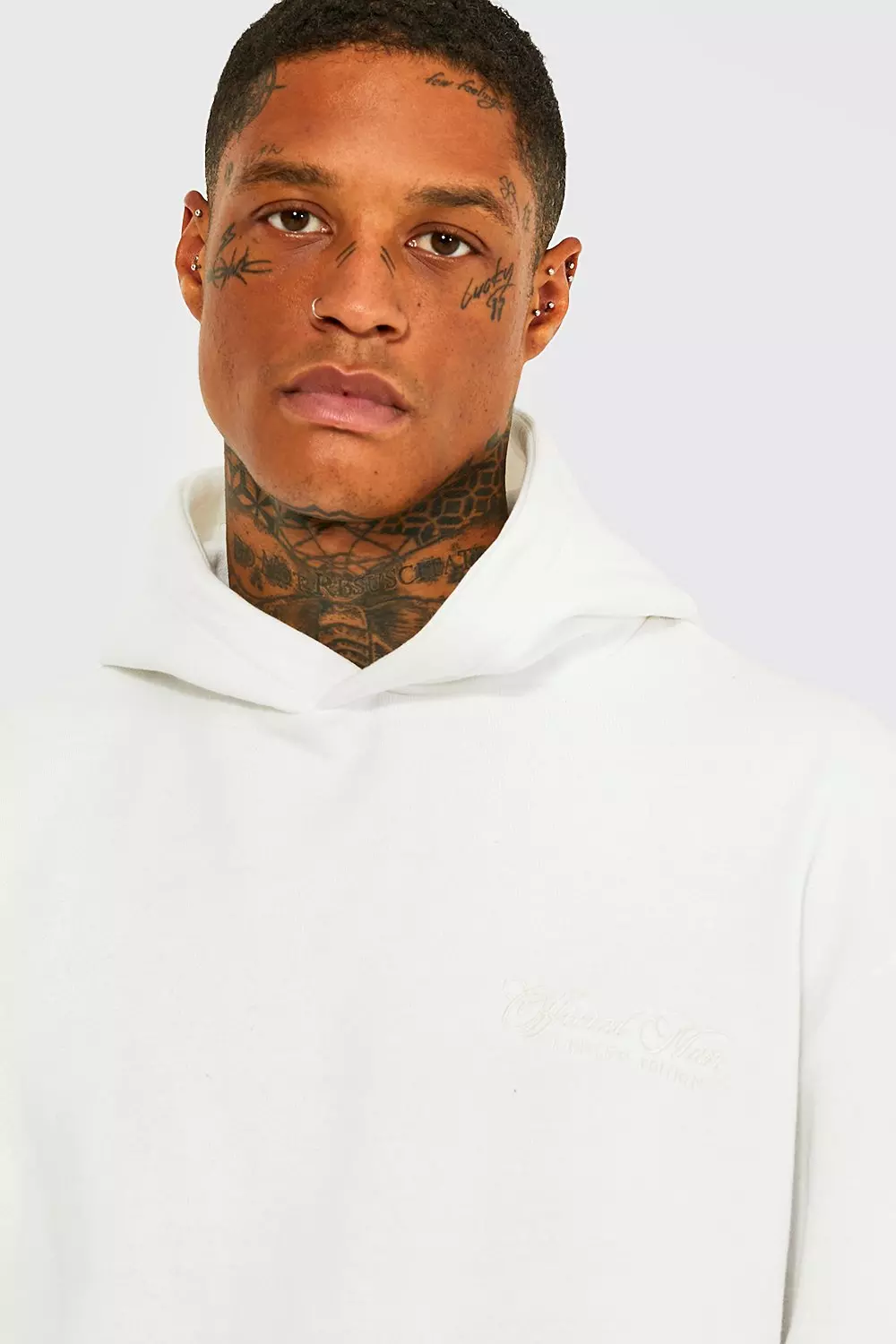 White ruched sleeve hoodie hotsell