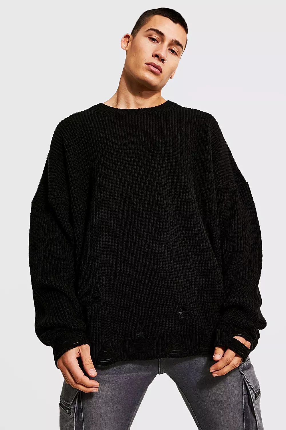 Oversized black jumper mens on sale