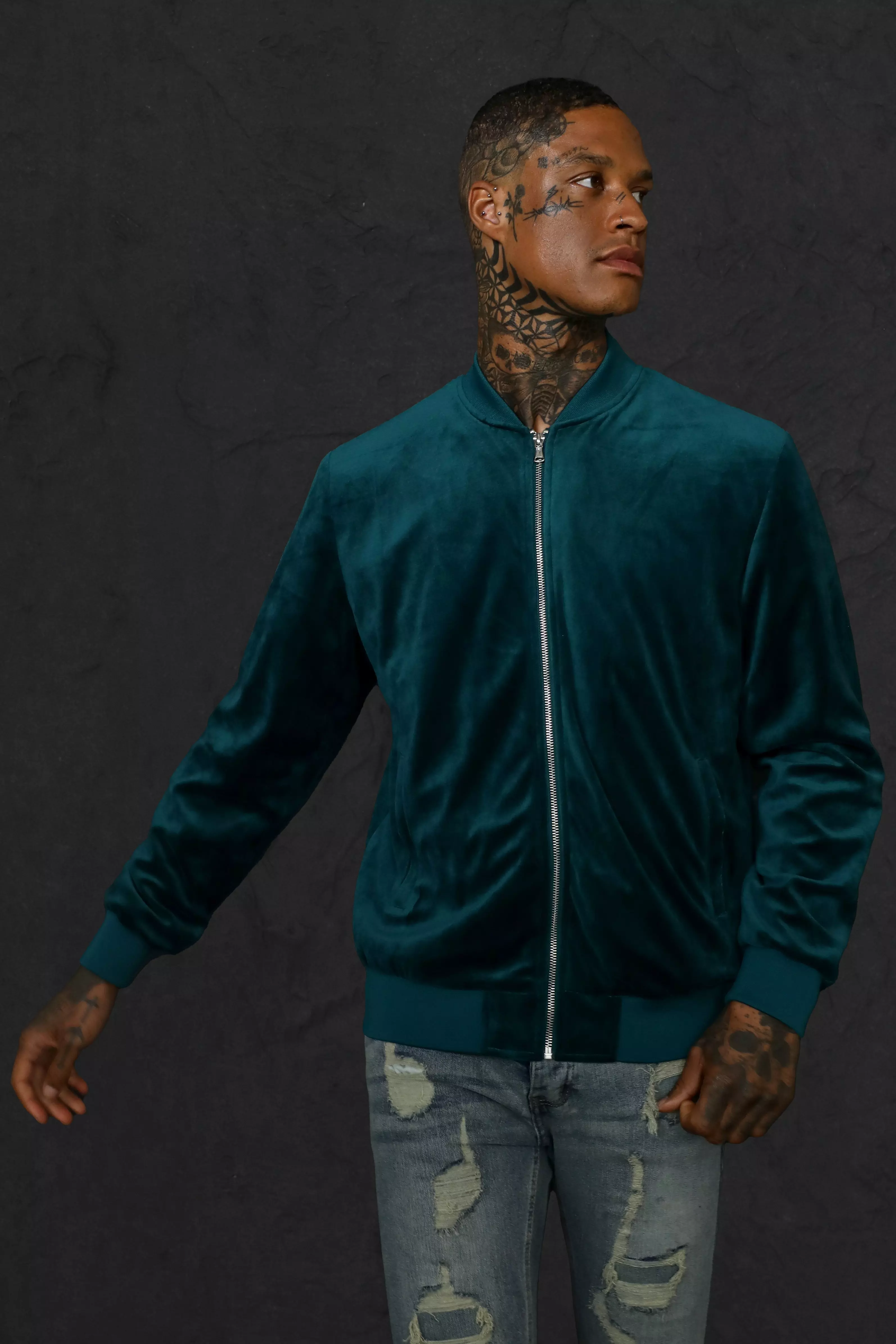 Bomber velvet jacket hot sale
