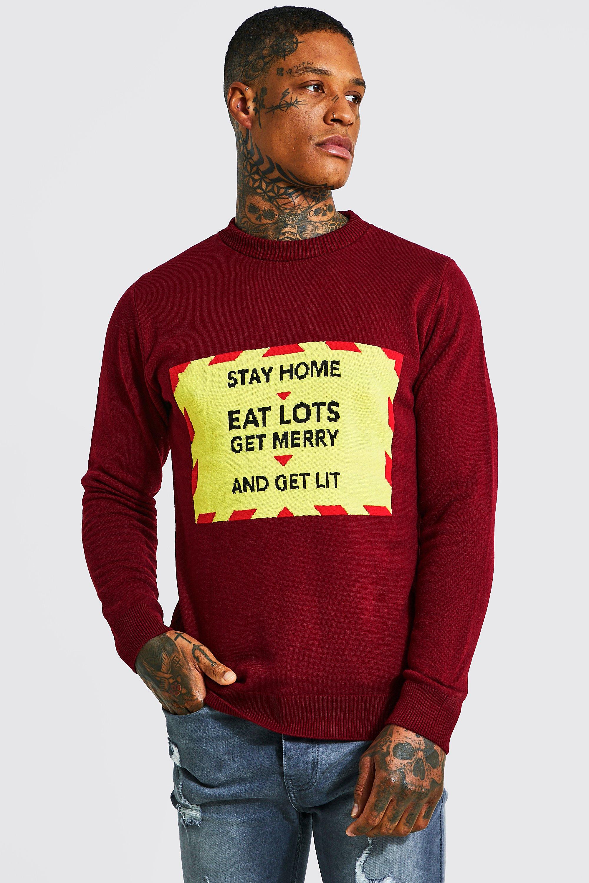 Red slogan jumper online