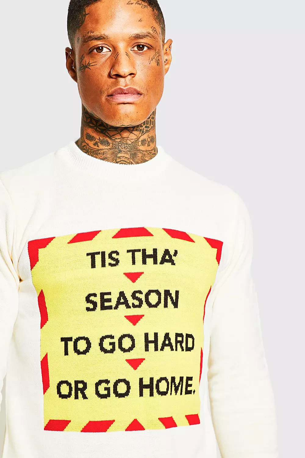 White Tis Tha Season Slogan Christmas Jumper alternative image