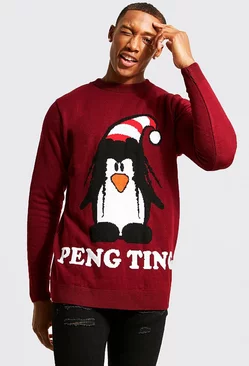 Peng Ting Christmas Sweater Burgundy