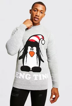 Grey Peng Ting Christmas Sweater