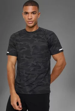 Active Gym Performance Camo Raglan T-Shirt black