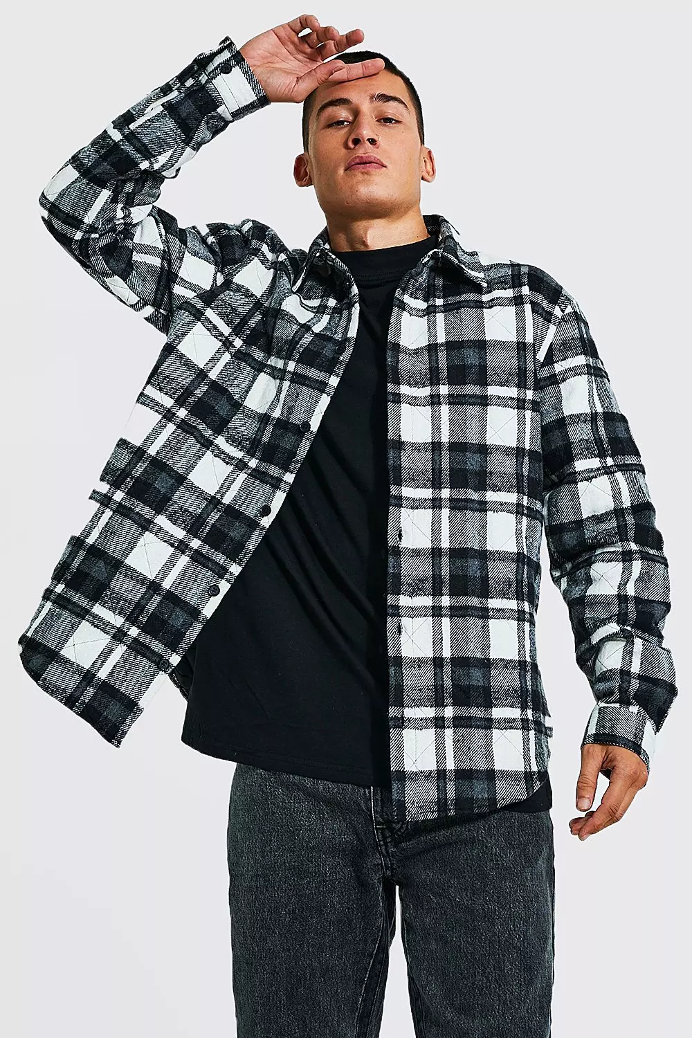 Boohooman overshirt clearance