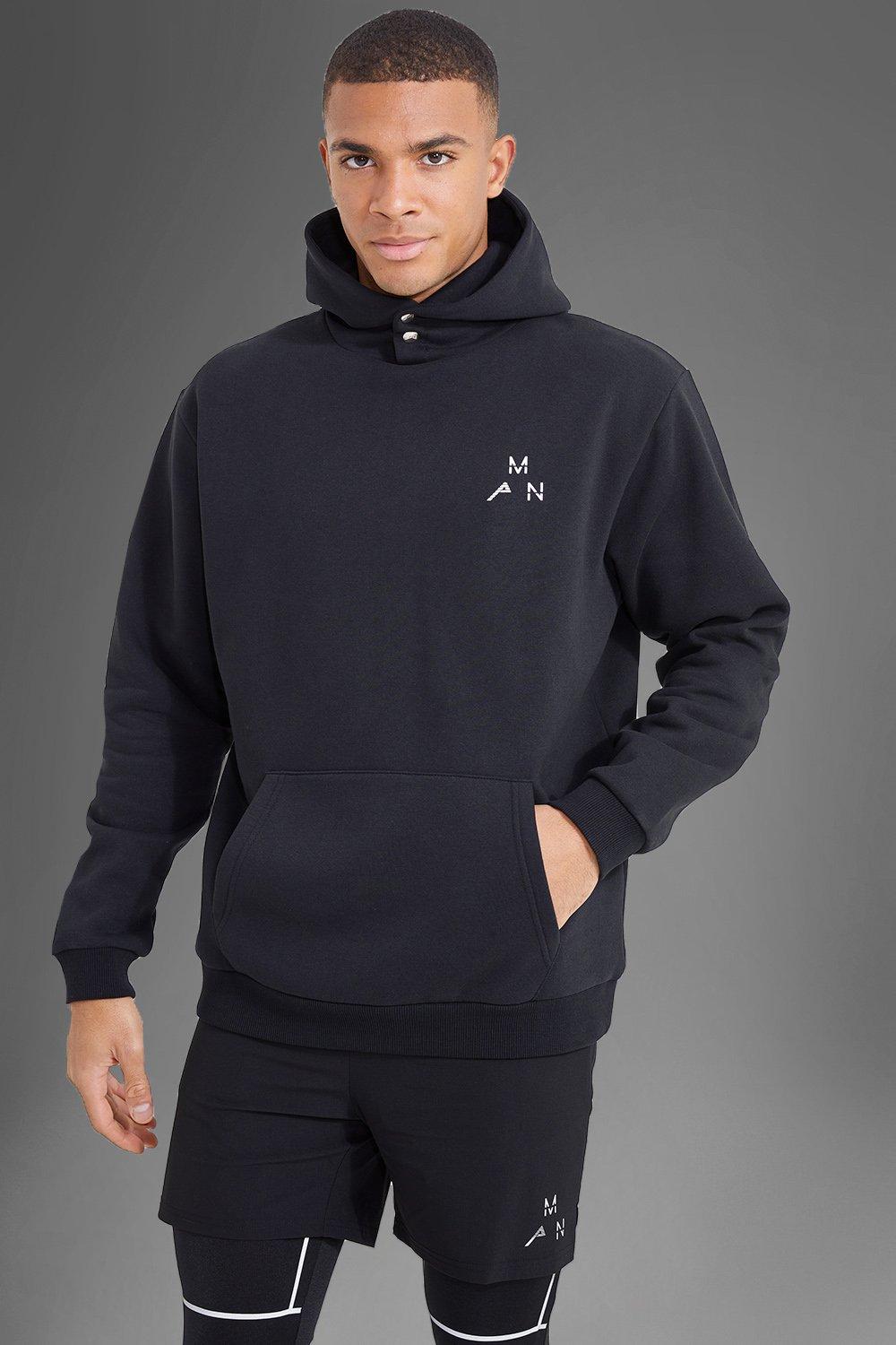 Button discount hoodie mens