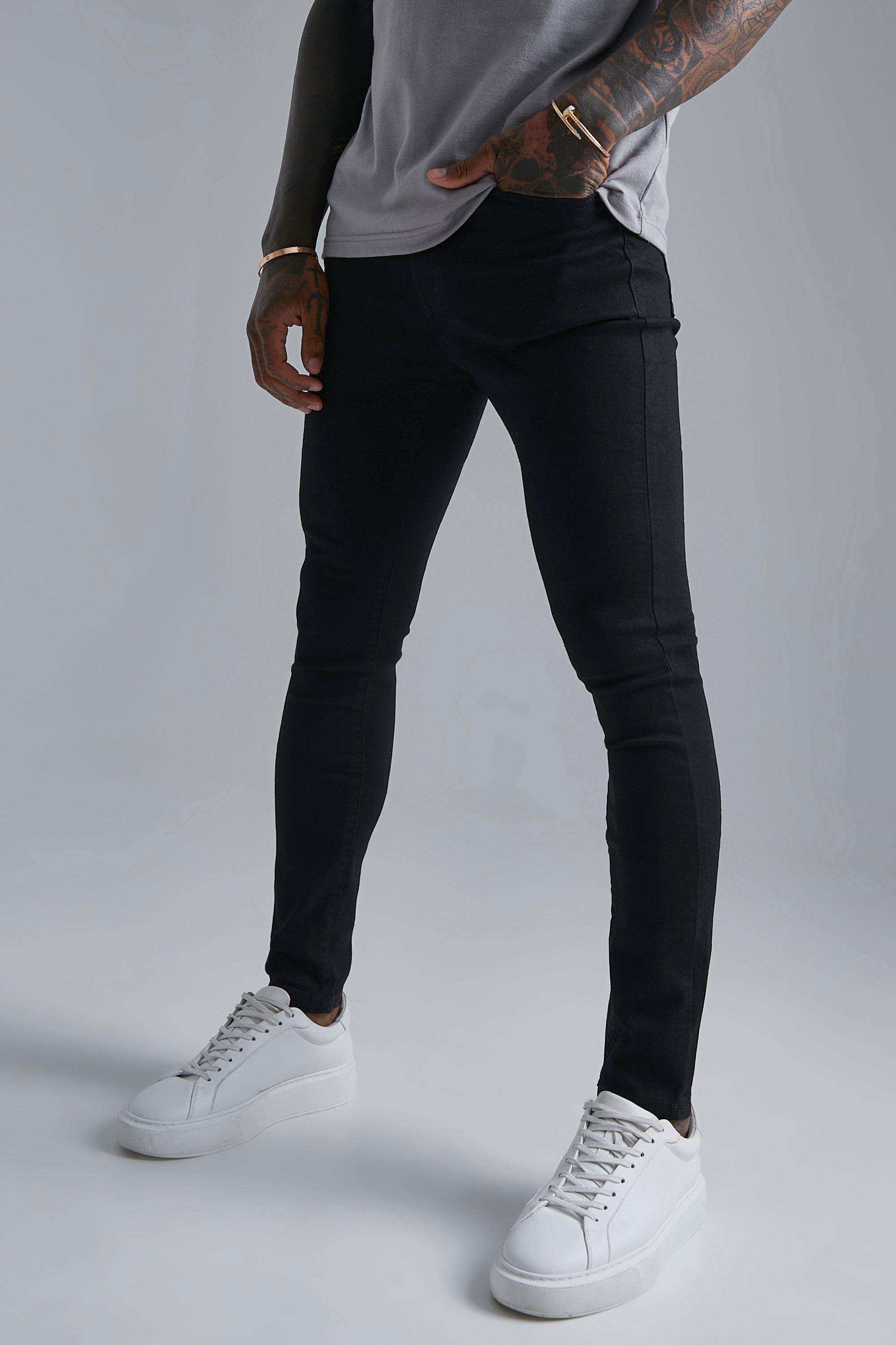 boohooMAN Mens Super Skinny Jeans - Black