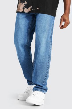 Blue BoohooMAN Denim Relaxed Fit Overdye Jeans in Tan for Men Mens Jeans BoohooMAN Jeans 