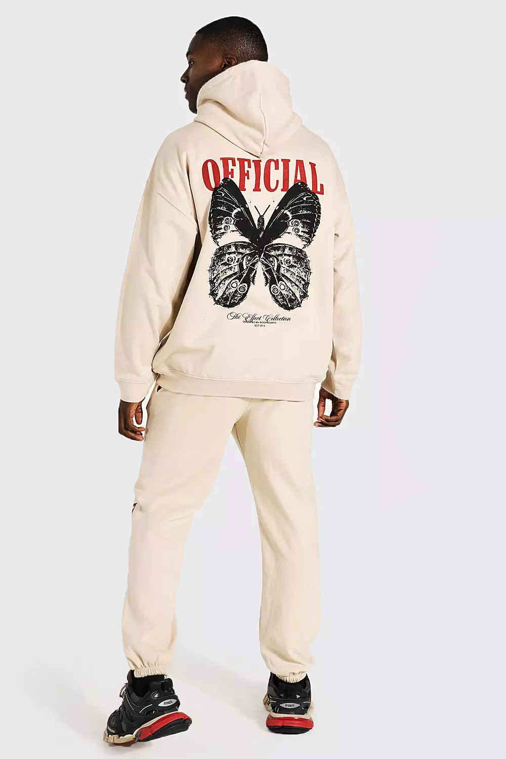 Ensemble de survetement oversize a imprime papillon Official boohooMAN FR