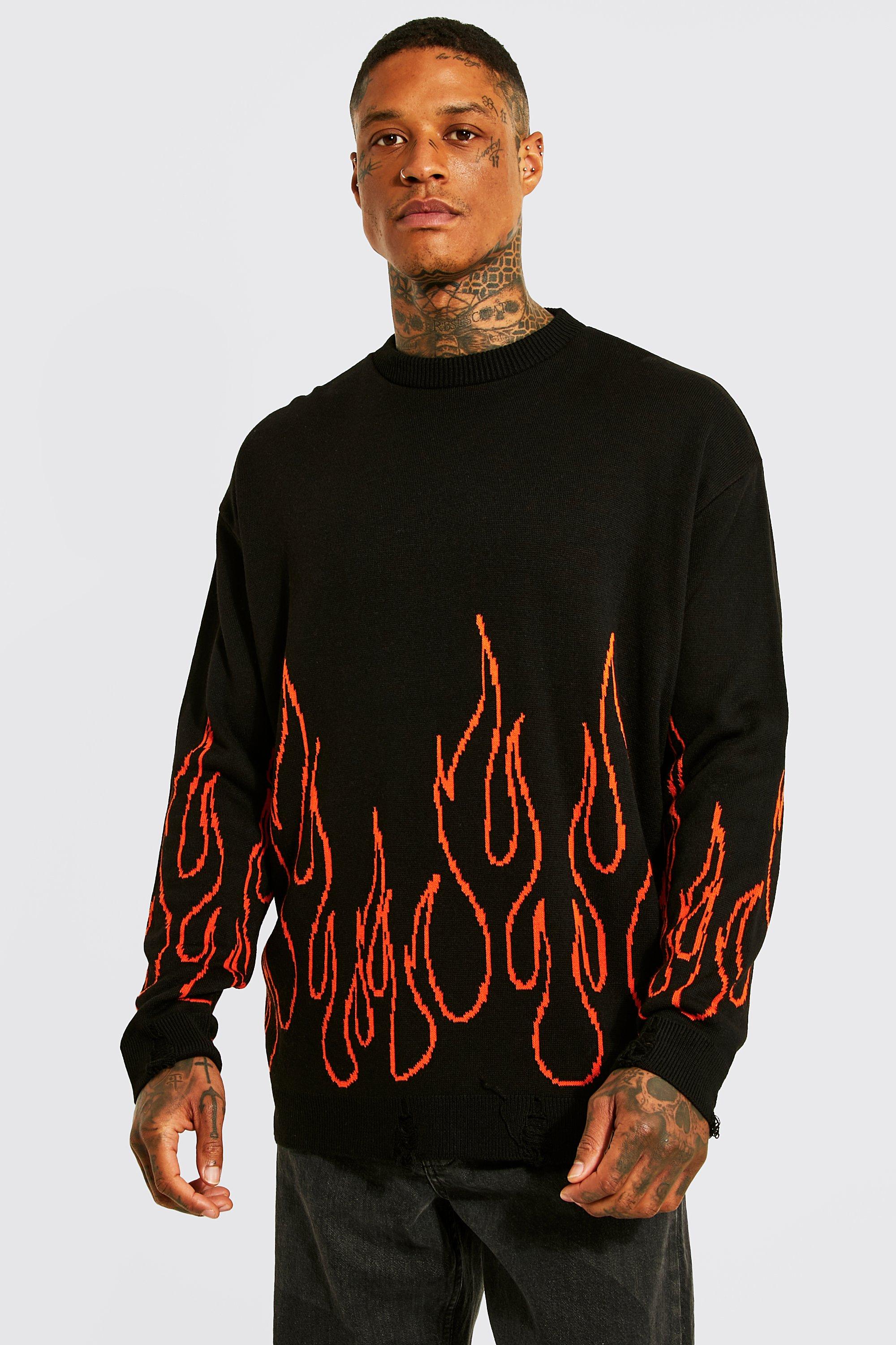 Sweatshirt with flames sale