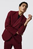 Burgundy Double Breasted Zip Suit Jacket