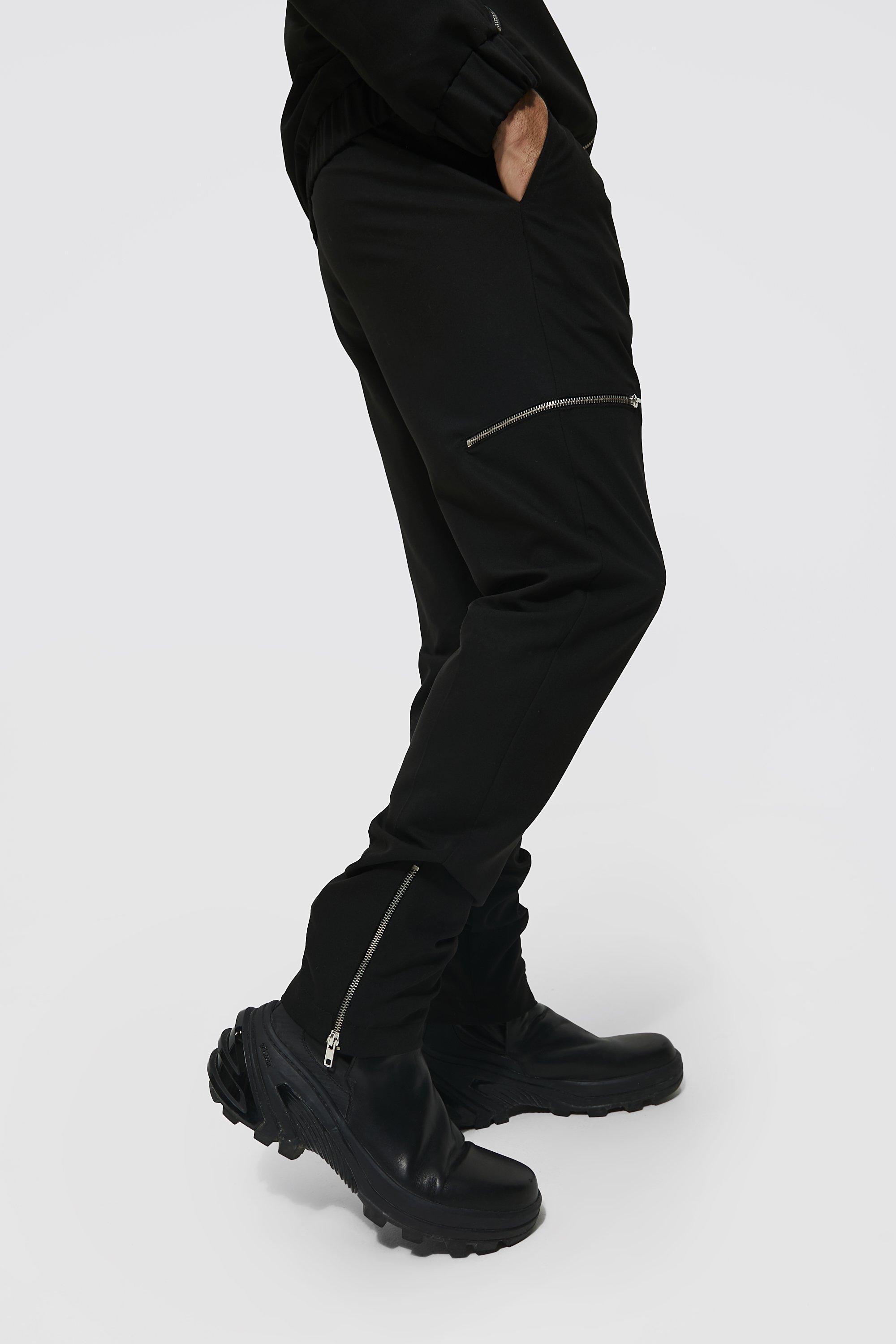 Skinny Zip Hem Tailored Pants | boohooMAN USA