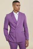 Mauve Skinny Half Lapel Suit Jacket